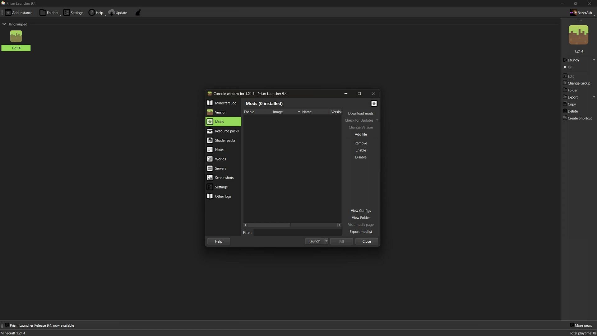 Prism Launcher allows players to directly search for mods from various websites (Image via Sportskeeda Gaming || Prism)